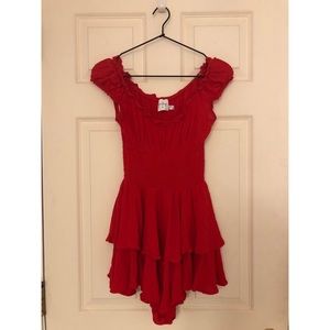 princess polly boutique red swiss dot romper